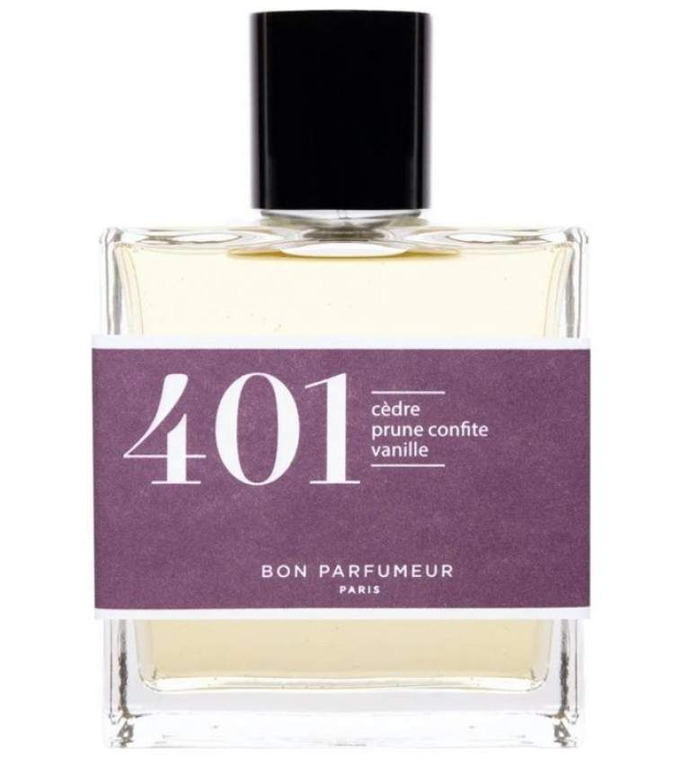 Bon Parfumeur 401: cedar/ candied plum / vanilla